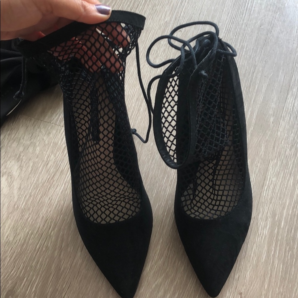 Zara mesh detail heels